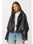 Suni Deri Bomber Ceket LOH0012 Siyah 2