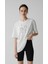 Kadeh Tasarım Baskılı Oversize Pamuklu Beyaz Kadın T-Shirt 1