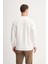Premium Ince Desenli Jakar Viskon Karışımlı Regular Fit Sweatshirt Ekru 4