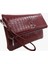 Bayan Linen Portföy Çanta 67-6010 Kroko Bordo 3
