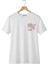 Oversize Pamuklu Beyaz Kadın Kahve ve Kalp Minimal Baskılı T-Shirt 3