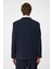 Lacivert Relax Fit Kruvaze Erkek Blazer Ceket 5