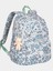 Çiçek Desenli Okul Çantası – Mavi Beyaz, Çok Gözlü, Peluş Anahtarlıklı 2