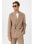 Bej Relax Fit Kruvaze Kapama Erkek Teknik Blazer Ceket 3