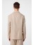 Bej Relax Fit Keten Karışımlı Erkek Blazer Ceket 4