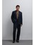 Lacivert Relax Fit Kruvaze Erkek Blazer Ceket 2