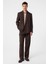 Kahve Relax Fit Keten Karışımlı Erkek Blazer Ceket 2