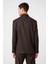 Kahve Relax Fit Keten Karışımlı Erkek Blazer Ceket 4