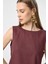 Bordo Keten Karışımlı Kadın Bluz 3