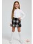 Kız Çocuk Kaşkorşe Ekoseli Şort Etek – Okul & Günlük Giyim Rahat Şık Şort Etek 1