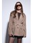 Bej Kuşak Bağlamalı Süet Kadın Ceket 4