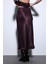 Bordo Saten Midi Etek 5