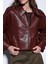 Bordo Suni Deri Bomber Ceket 5