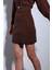 Kahve Triko Kadın Mini Etek 2