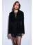 Siyah Kuşak Bağlamalı Süet Kadın Ceket 5