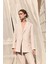 Bej 100% Keten Kadın Blazer Ceket 6