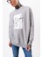Erkek Oversize Gri Sweatshirt Pamuklu Baskı Detaylı 3