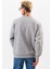 Erkek Oversize Gri Sweatshirt Pamuklu Baskı Detaylı 4
