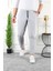 Erkek Beli Lastikli Double Paça Spor Gri Jogger Pantolon 1