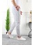 Erkek Beli Lastikli Double Paça Spor Gri Jogger Pantolon 2