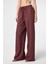 Bordo Keten Karışımlı Kadın Pantolon 2