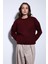 Bordo Yün Karışımlı Kadın Kazak 2