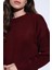 Bordo Yün Karışımlı Kadın Kazak 5