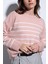Pembe Çizgili Triko Kazak 3