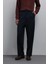Lacivert Relax Fit Pilili Erkek Pantolon 1