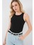 Kadın Bdart, Çıtçıtlı, Kolsuz, Yuvarlak Yakalı Bodysuit Siyah 1