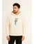 Lionel Messi Baskılı Erkek Ekru Kapüşonlu Sweatshirt Hoodie 1