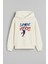 Futbolcu Lamine Yamal Baskılı Erkek Çocuk Ekru Kapüşonlu Sweatshirt Hoodie 1
