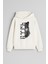 Türk Bozkurt Kurt Baskılı Ekru Kız Erkek Çocuk Kapüşonlu Sweatshirt 1