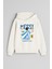Futbolcu Messi Baskılı Ekru Kız Erkek Çocuk Kapüşonlu Sweatshirt 1