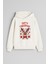 Noel Baba Merry Christmas Baskılı Ekru Kız Erkek Çocuk Kapüşonlu Sweatshirt 1