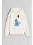 Fok Balığı Baskılı Ekru Kız Erkek Çocuk Kapüşonlu Sweatshirt 1