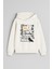 Cadılar Bayramı Halloween Baskılı Ekru Kız Erkek Çocuk Kapüşonlu Sweatshirt 1