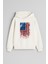 Amerika Bayrağı Baskılı Ekru Kız Erkek Çocuk Kapüşonlu Sweatshirt 1