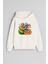 Karpuz Yiyen Fil Baskılı Ekru Kız Erkek Çocuk Kapüşonlu Sweatshirt 1