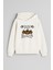 Cadılar Bayramı Halloween Baskılı Ekru Kız Erkek Çocuk Kapüşonlu Sweatshirt 1