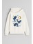 Balina Yunus Baskılı Ekru Kız Erkek Çocuk Kapüşonlu Sweatshirt 1