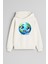 Mavi Dünya Baskılı Ekru Kız Erkek Çocuk Kapüşonlu Sweatshirt 1