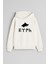 Türk Bozkurt Göktürkçe Baskılı Ekru Kız Erkek Çocuk Kapüşonlu Sweatshirt 1