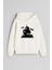 Cadılar Bayramı Halloween Baskılı Ekru Kız Erkek Çocuk Kapüşonlu Sweatshirt 1