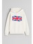 Ingiltere Bayrağı Baskılı Ekru Kız Erkek Çocuk Kapüşonlu Sweatshirt 1