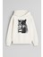 Türk Bozkurt Türk Yazılı Baskılı Ekru Kız Erkek Çocuk Kapüşonlu Sweatshirt 1