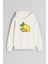 Limon Lemon Baskılı Ekru Kız Erkek Çocuk Kapüşonlu Sweatshirt 1