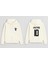 Futbolcu Lautaro Martínez Baskılı Erkek Çocuk Ekru Kapüşonlu Sweatshirt Hoodie 1