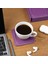 Bardak Altlığı,6’lı Set,masaüstü Yuvarlak Cup Coaster,vegan Suni DERI,11X11 Cm.,lila 6
