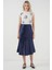 Kadın BDART Elastik A-Form Kesim Midi Etek Lacivert 2